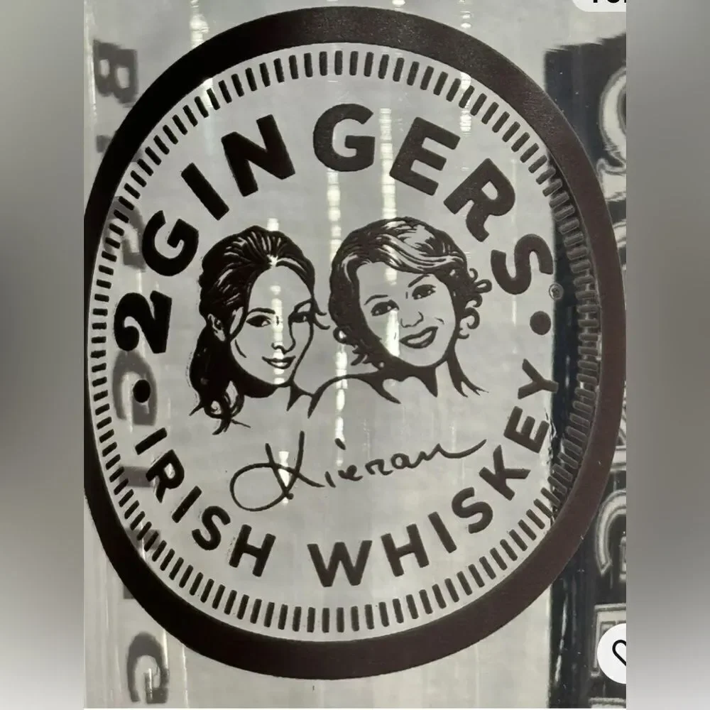 2 Gingers Irish Whiskey Highball Glass 6 1/4 In Tall 3 In Round Clear Brown 16